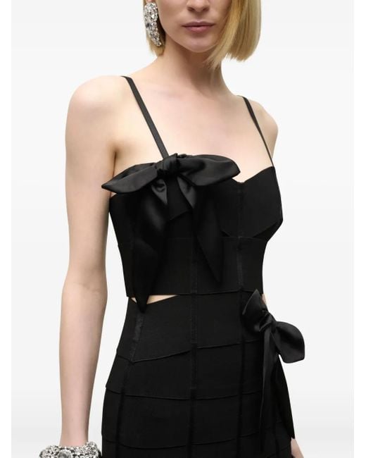 Area Black Bow Bandage Mini Dress