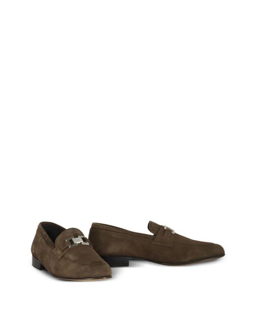 Bruno Magli Brown Leather Loafers for men