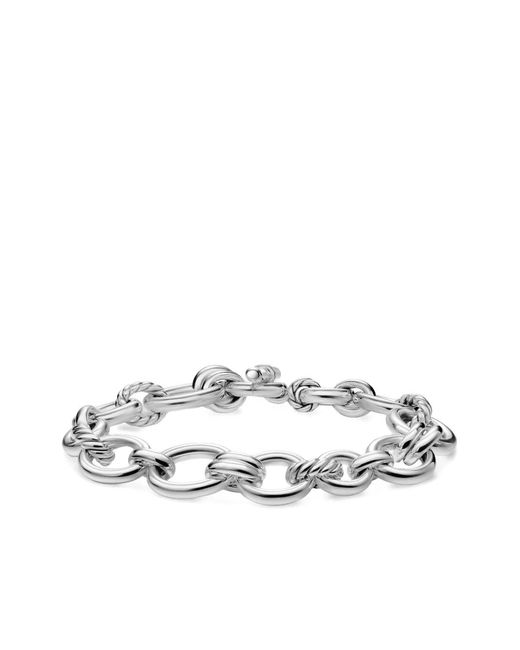 David Yurman Metallic Sterling Dy Mercer Chain Diamond Bracelet