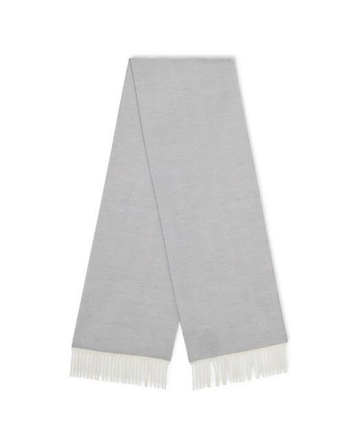 Brooks Brothers Gray Écharpe En Laine À Franges Et Chevrons for men