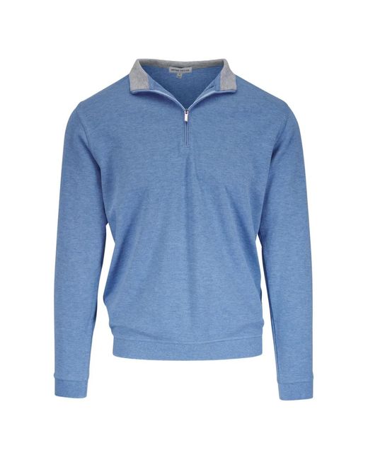 Peter Millar Blue Quarter-Zip Pullover for men