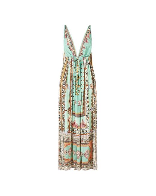 Camilla Metallic Open-Back Maxi Dress