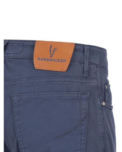 Hand Picked Blue Ravello Logo-Patch Jeans for men