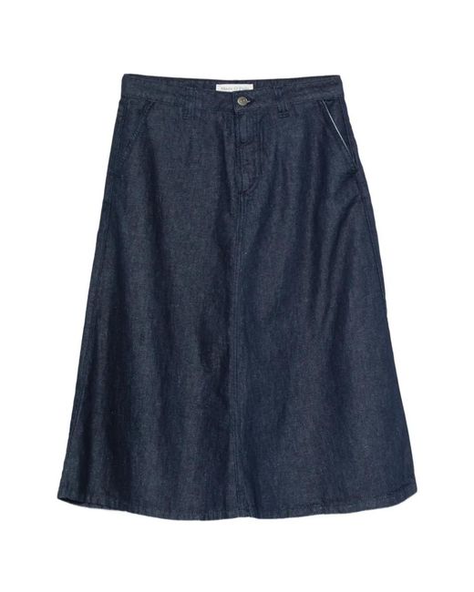 Marc O' Polo Blue A-Line Denim Midi Skirt