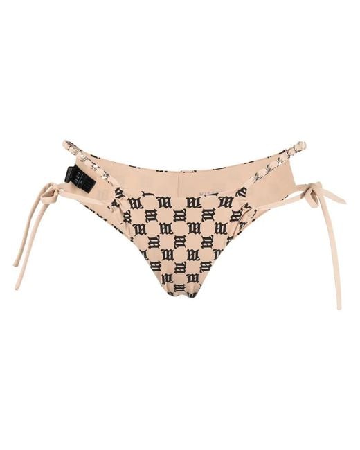M I S B H V White Monogram-Pattern Bikini Bottoms