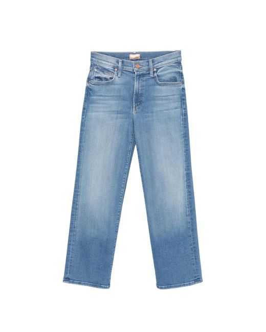 Mother Blue The Mid Rise Rambler Straight Denim Jeans