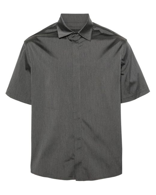 Neil Barrett Overhemd Met Korte Mouwen Van Katoenblend in het Gray voor heren