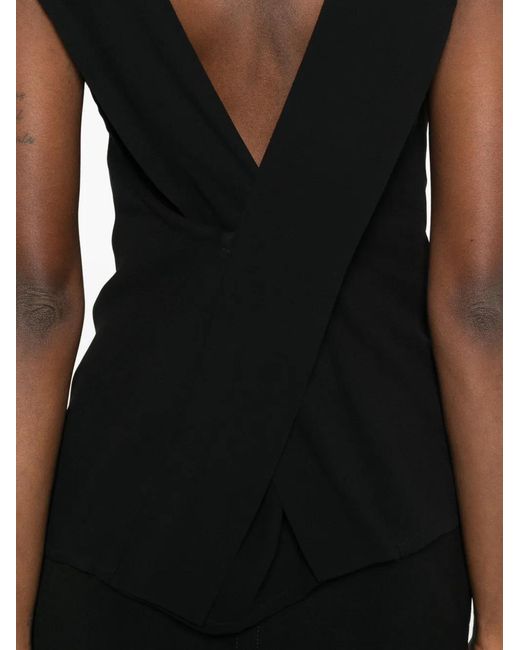 Moschino Black Blouse À Design Sans Manches