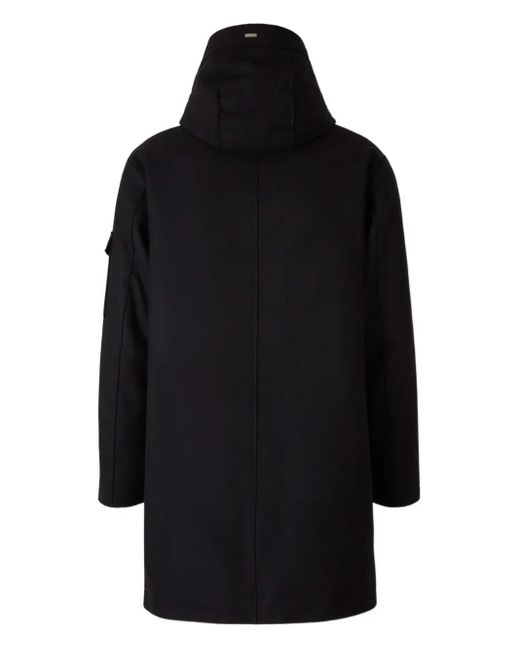 Herno Black High Collar Long Coat for men