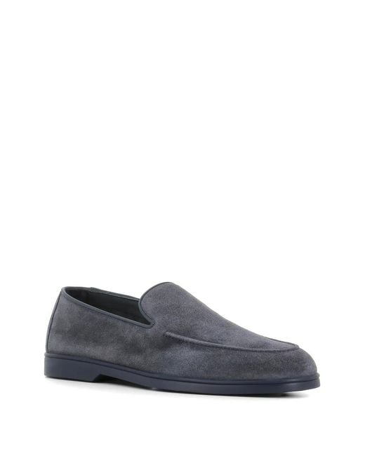 Doucal's Blue Suede Loafers for men