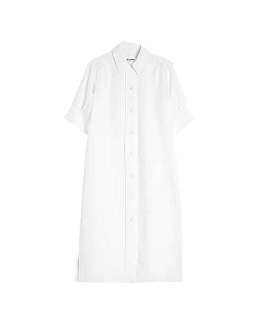 Jil Sander White Short-Sleeve Shirt Dress