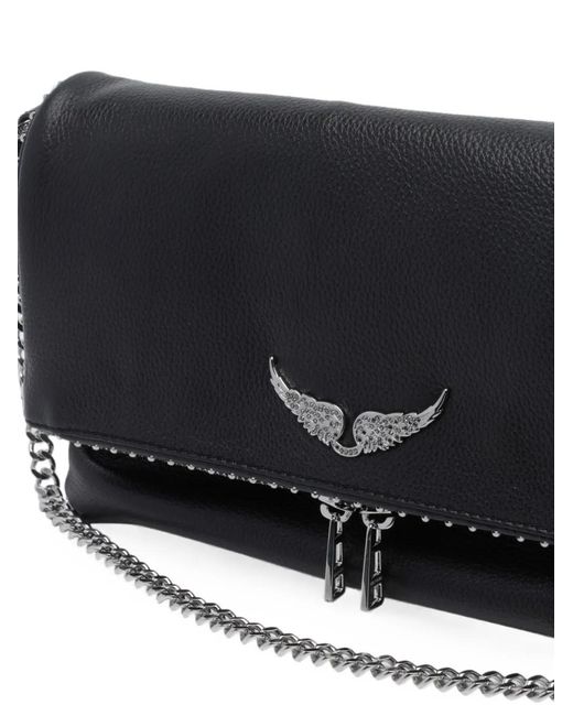 Zadig & Voltaire Black Rocky Ii Studs Leather Shoulder Bag