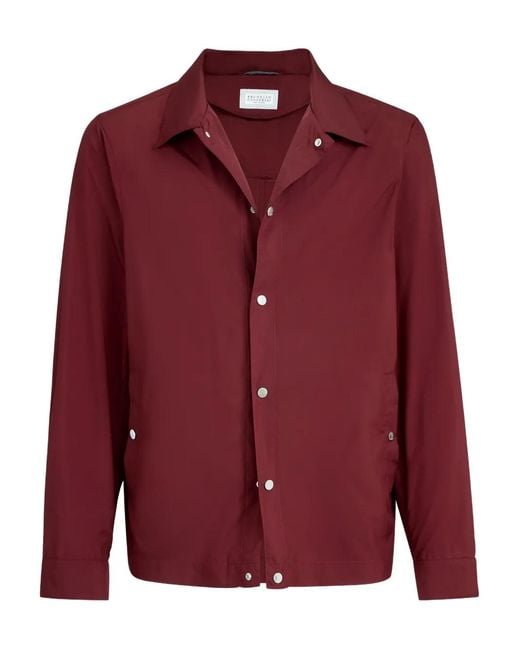 Brunello Cucinelli Red Buttoned Jacket for men