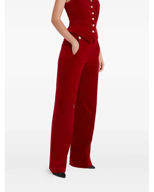 Temperley London Red Clove Velvet Trousers