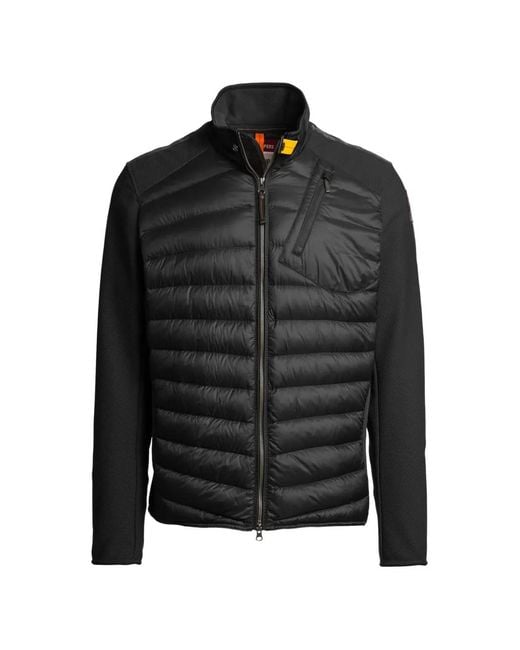 Parajumpers Black Jayden Quilted Hybrid Jacket for men