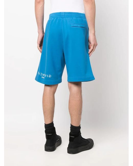 Givenchy Blue X Josh Smith Logo Print Shorts for men