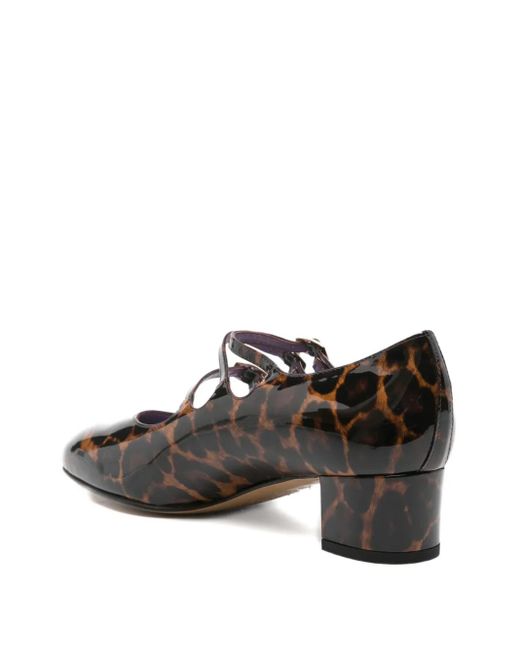 CAREL PARIS Brown 40Mm Kina Leopard-Print Buckled Pumps