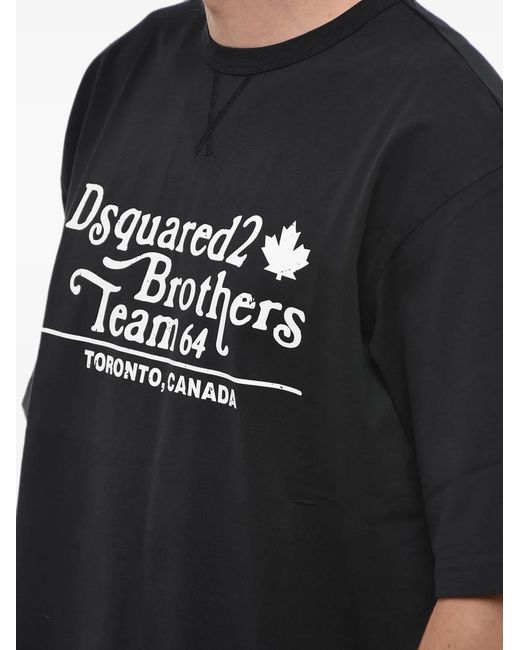 DSquared² Black Logo-Print T-Shirt for men