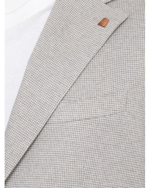 Latorre Gray Houndstooth-Pattern Blazer for men