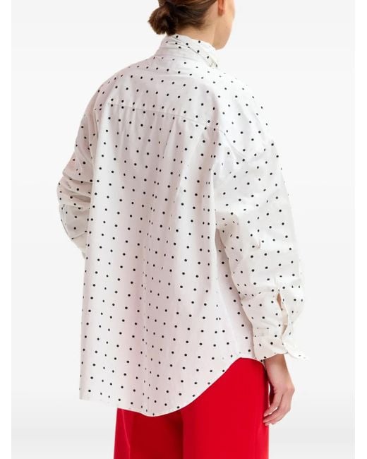Essentiel Antwerp White Imoverit Tie-Neck Shirt