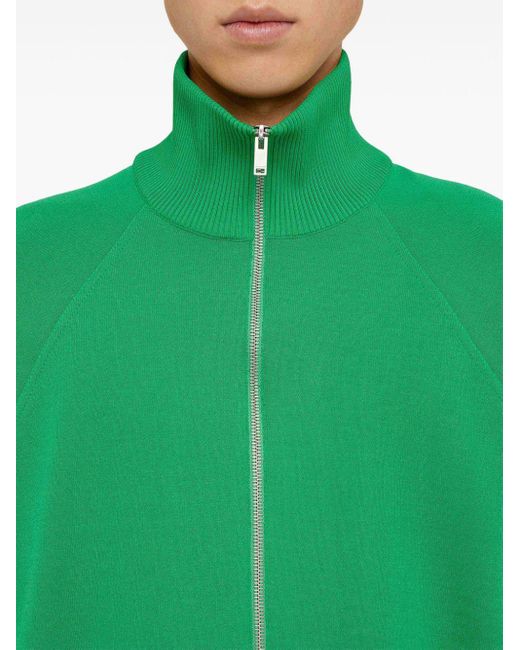 Jil Sander Green Zip-fastening Knitted Jacket for men