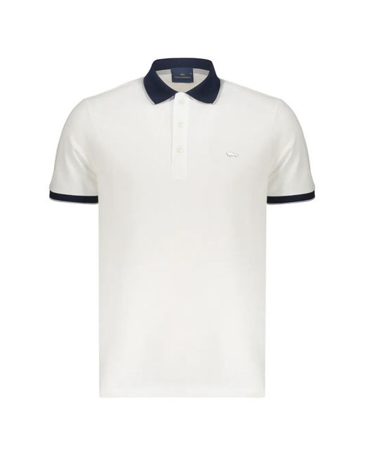 Paul & Shark White Logo-Plaque Polo Shirt for men