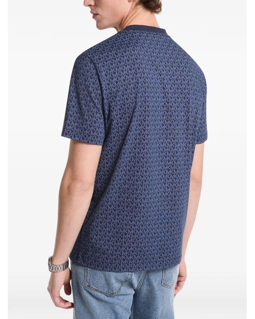 Michael Kors Blue T-Shirt À Logo Métallisé for men