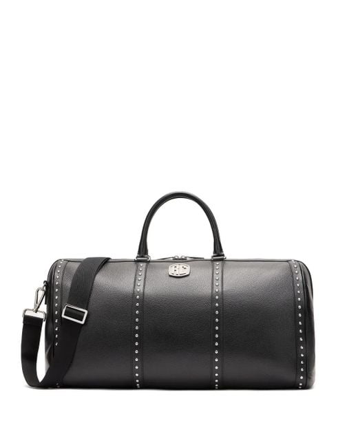 Roberto Cavalli Black Studded Leather Holdall for men