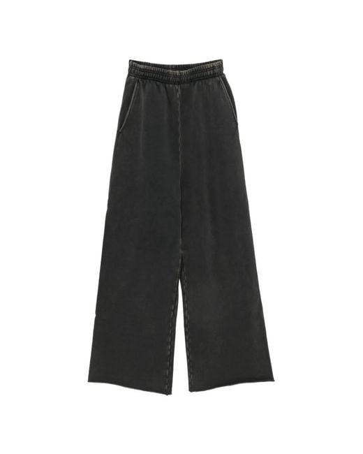 Entire studios Black Faded-Effect Wide-Leg Track Pants