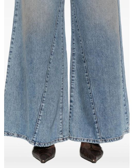 Patrizia Pepe Blue Low-waisted Wide-leg Jeans