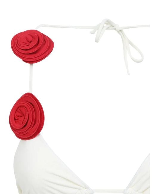 LaRevêche White Floral-Appliqué Bikini