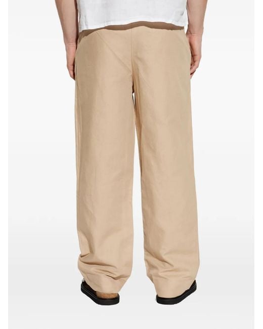 AllSaints Natural Pleated Straight-Leg Trousers for men