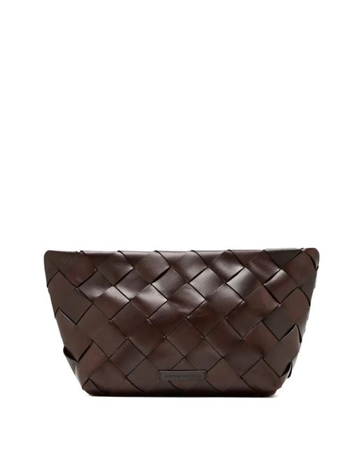 Loeffler Randall Brown Melina Woven Clutch Bag