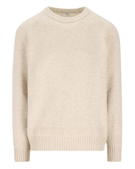Fay Natural Elbow-Patch Jumper for men