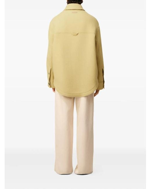 AMI Wollen Button-Up Jack in het Metallic