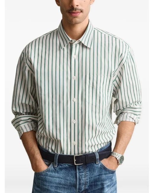 Gant Blue Striped Cotton Shirt for men