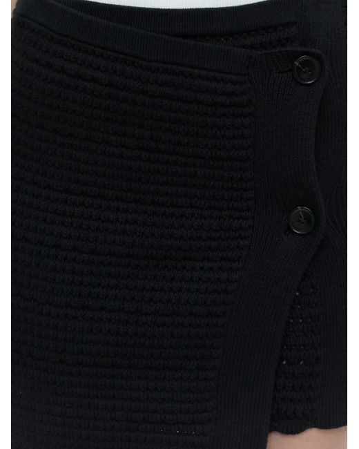 Closed Black Crochet Mini Skirt
