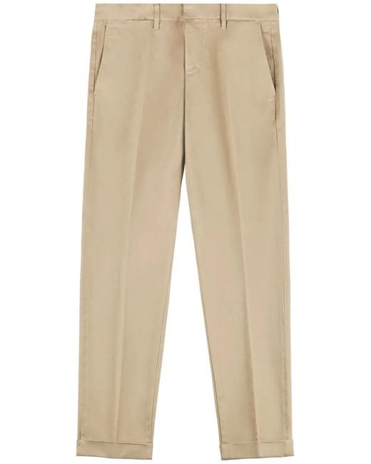 Fay Natural Stretch-Cotton Cropped Trousers for men