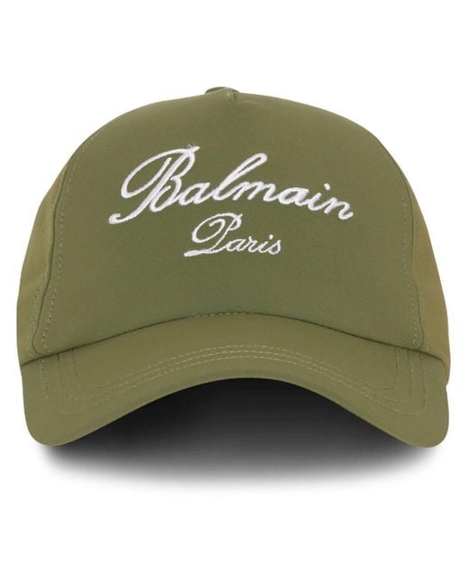 Casquette à logo brodé Balmain pour homme en coloris Green