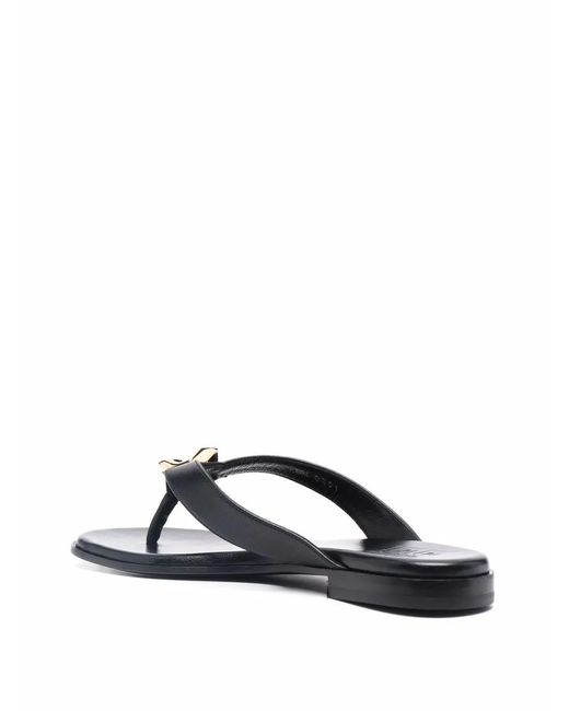 Givenchy Black Leather Flip-flops