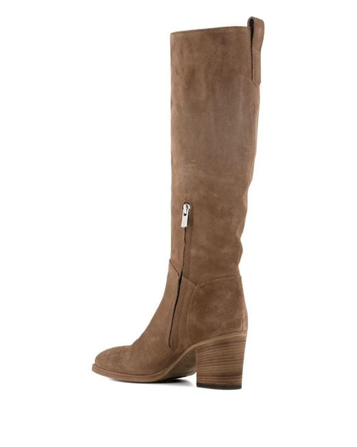 Officine Creative Brown Suede Block-Heel Boots
