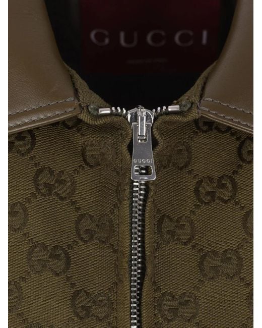 Gucci Oversized Jack Met Leren Afwerking En Gg-Monogram in het Green