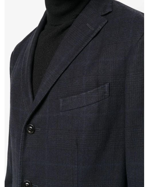 Boglioli Blue Single-Breasted Wool Blazer for men