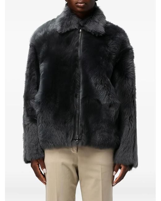 Desa Nineteenseventytwo Black Wendbare Jacke aus Shearling