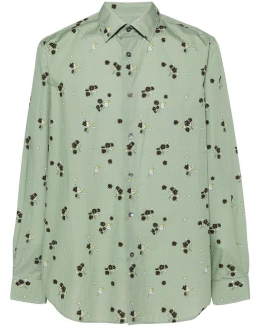 Paul Smith Katoenen Overhemd Met Bloemenprint in het Green voor heren