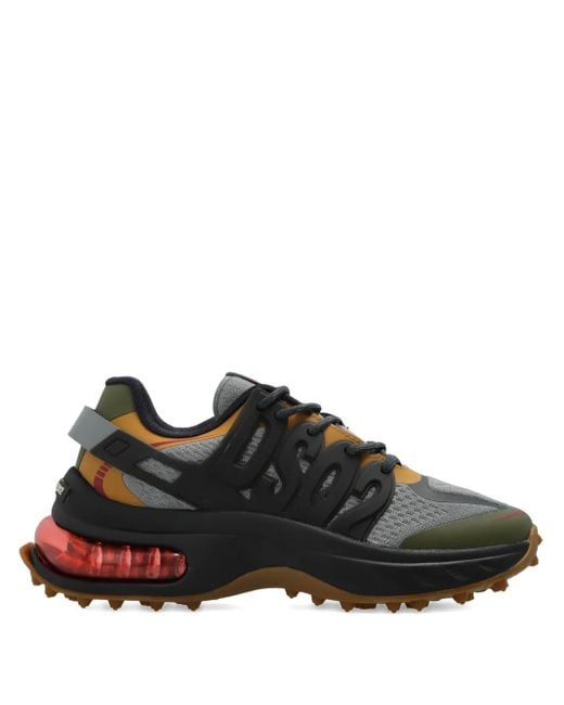 DSquared² Black Lace-Up Panelled Low-Top Sneakers for men
