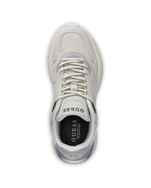 Guess White Squan Panelled Logo-Print Sneakers for men