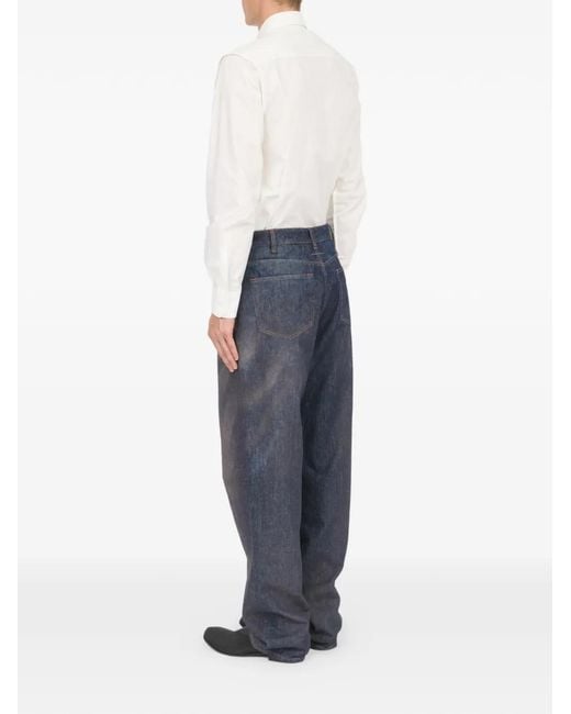 MM6 by Maison Margiela Blue Faded Denim Trousers for men
