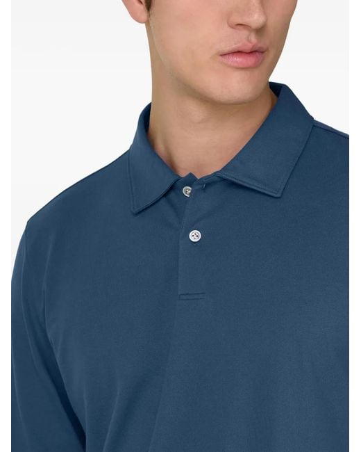 Boggi Blue Appliquéd Pique Polo Shirt for men