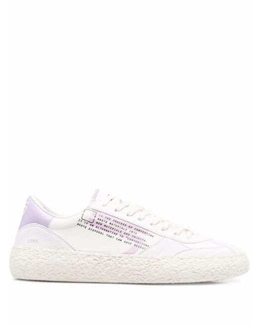 PURAAI White Slogan-Print Low Top Sneakers